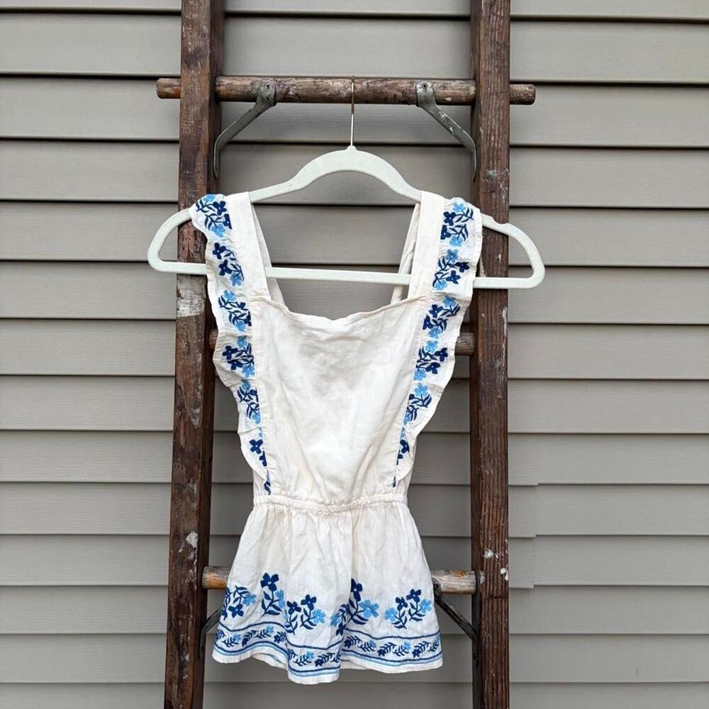 Old-navy Girl's White and Cream Blouse